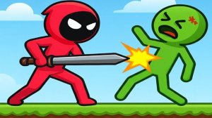 Red Stickman vs Monster School - Action Adventure Game